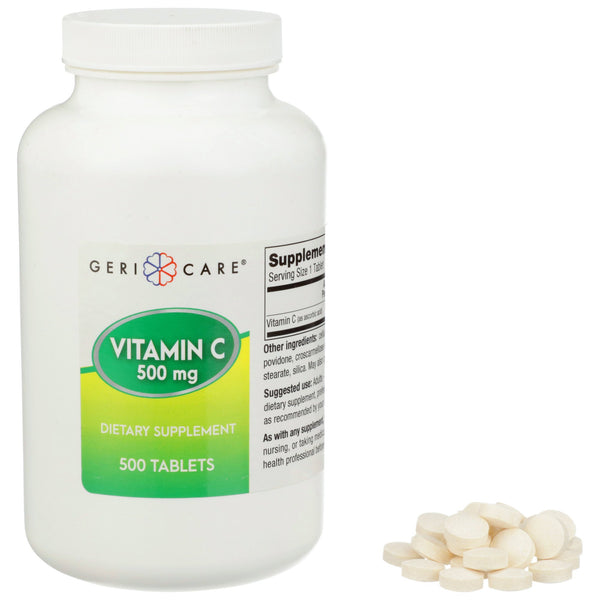 Geri-Care® Vitamin C Supplement Ascorbic Acid 500 mg Strength Tablet 500 per Bottle (689197_BT) 1/BT