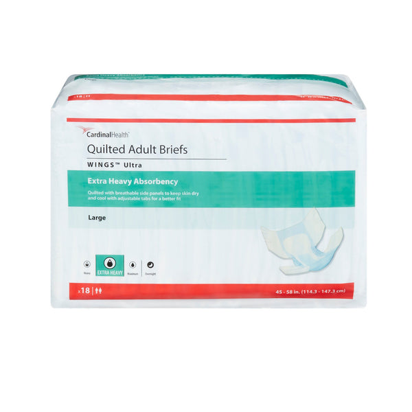 Wings™ Ultra Unisex Adult Incontinence Brief Large Disposable Heavy Absorbency (960581_BG) 18/BG