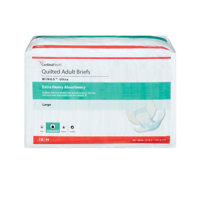 Wings™ Ultra Unisex Adult Incontinence Brief Large Disposable Heavy Absorbency (960581_BG) 18/BG