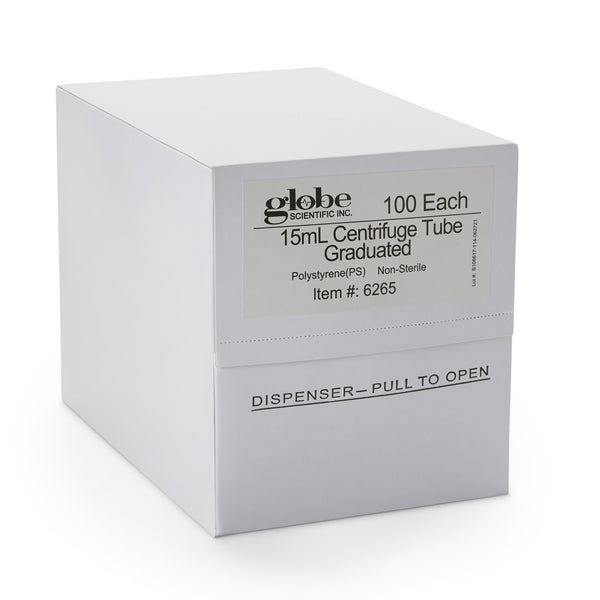 Globe® Scientific Centrifuge Tube Plain 15 mL Without Closure Polystyrene Tube (247090_CS) 1000/CS