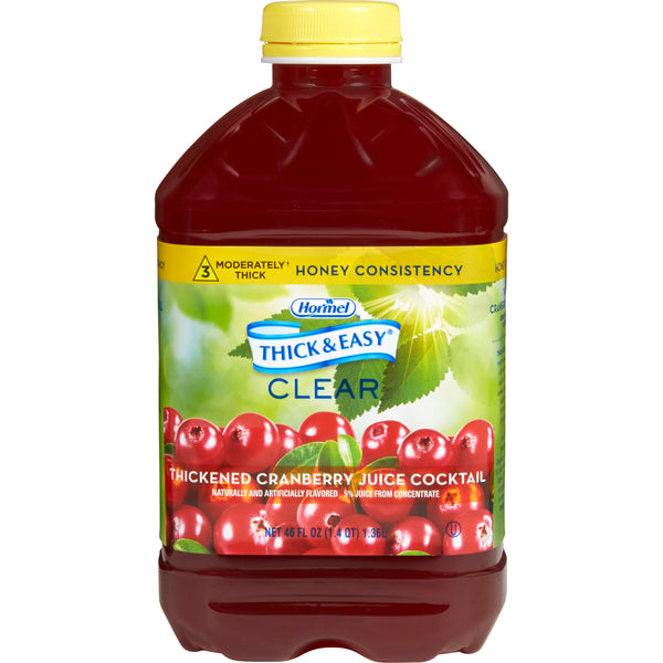 Thick & Easy® Thickened Beverage 46 oz. Bottle Cranberry Juice Cocktail Flavor Liquid IDDSI Level 3 Moderately Thick/Liquidized (930717_CS) 6/CS