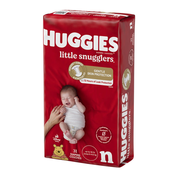 Huggies® Little Snugglers Unisex Baby Diaper Newborn Disposable Heavy Absorbency (1128671_CS) 124/CS