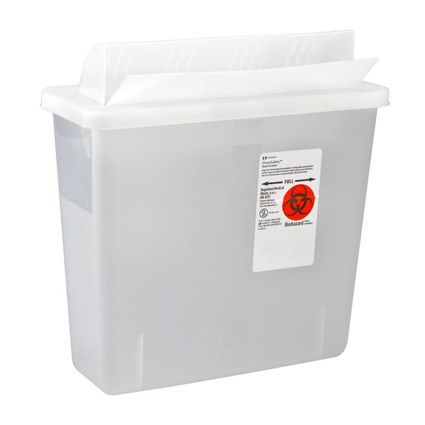 In-Room™ Sharps Container Translucent Base 16-1/4 H X 13-3/4 W X 6 D Inch Horizontal Entry 3 Gallon (207390_EA) 1/EA