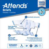 Attends® Care Advanced Unisex Adult Incontinence Brief Large Disposable Heavy Absorbency (1247853_CS) 100/CS