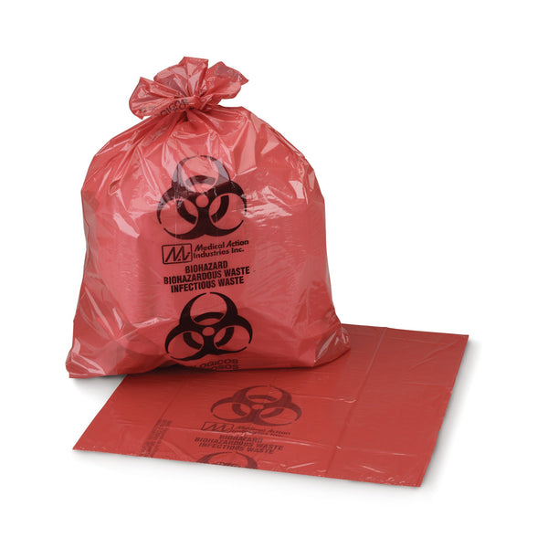 McKesson Biohazard Waste Bag Biohazard Symbol / Infectious Waste 45 to 55 gal. Red 40 X 55 Inch (185448_CS) 150/CS