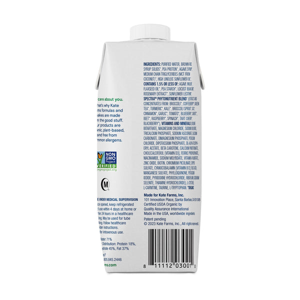 Kate Farms Standard 1.4 Oral Supplement Plain Flavor Liquid 11 oz. Carton (1170424_CS) 12/CS