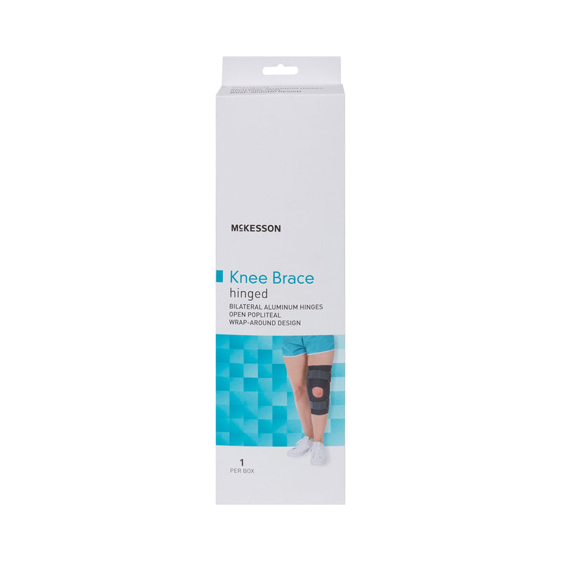 McKesson Knee Brace Medium Wraparound / Hook and Loop Strap Closure with D-Rings 18 to 20-1/2 Inch Circumference Left or Right Knee (1159101_EA) 1/EA