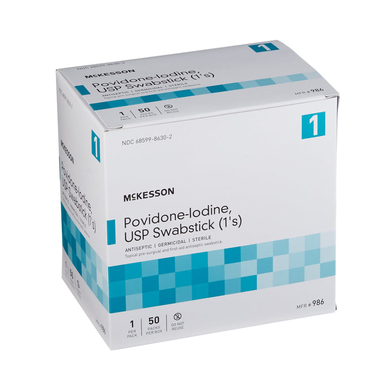 McKesson Impregnated Swabstick 10% Strength Povidone-Iodine Individual Packet Sterile (854752_BX) 50/BX