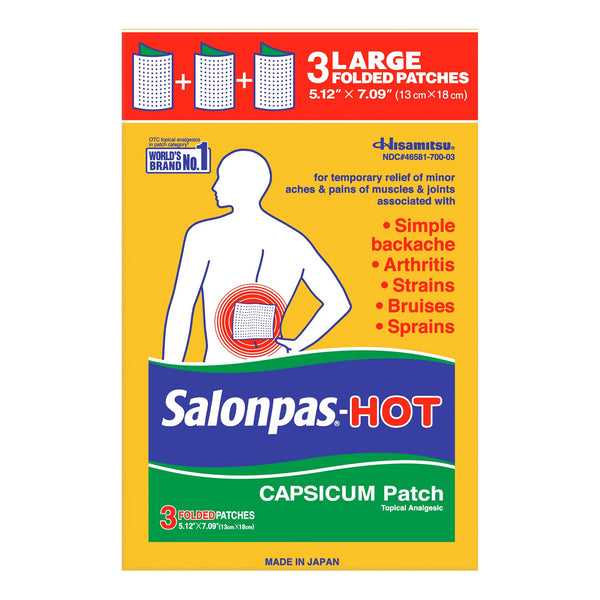 Salonpas® Hot Topical Pain Relief Capsaicin Patch 3 per Box (1157126_CT) 3/CT