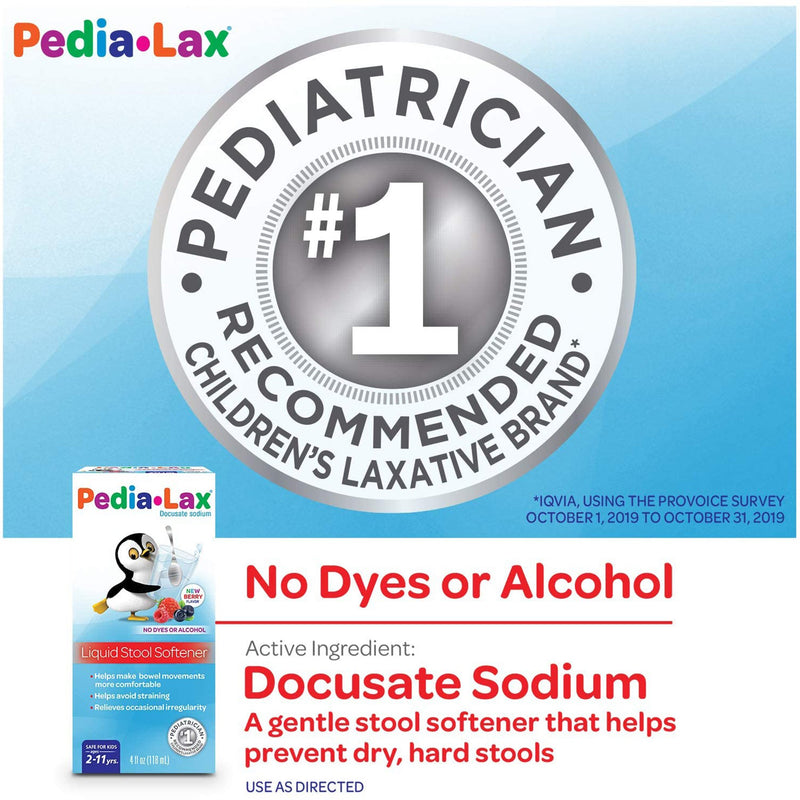 Pedia-Lax® Stool Softener Fruit Punch Flavor Liquid 4 oz. 50 mg / 15 mL Strength Docusate Sodium (738525_EA) 1/EA