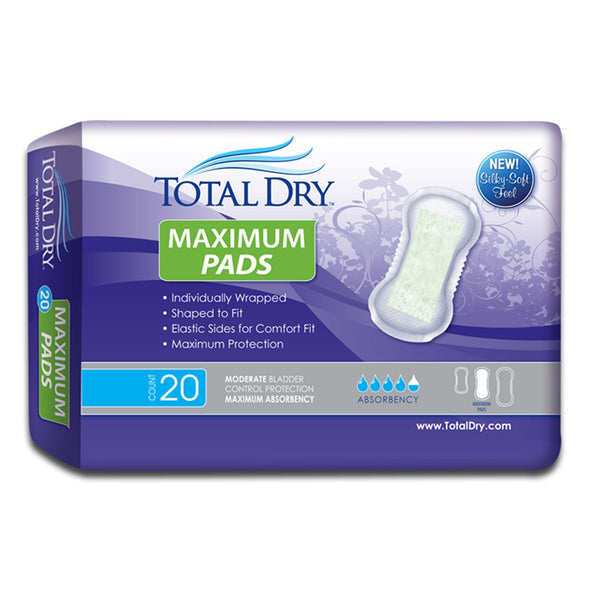 TotalDry™ Bladder Control Pad 13-3/4 Inch Length Moderate Absorbency Polymer Core Regular (975710_CS) 180/CS