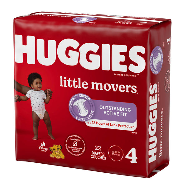 Huggies® Little Movers Unisex Baby Diaper Size 4 Disposable Moderate Absorbency (1128668_CS) 88/CS
