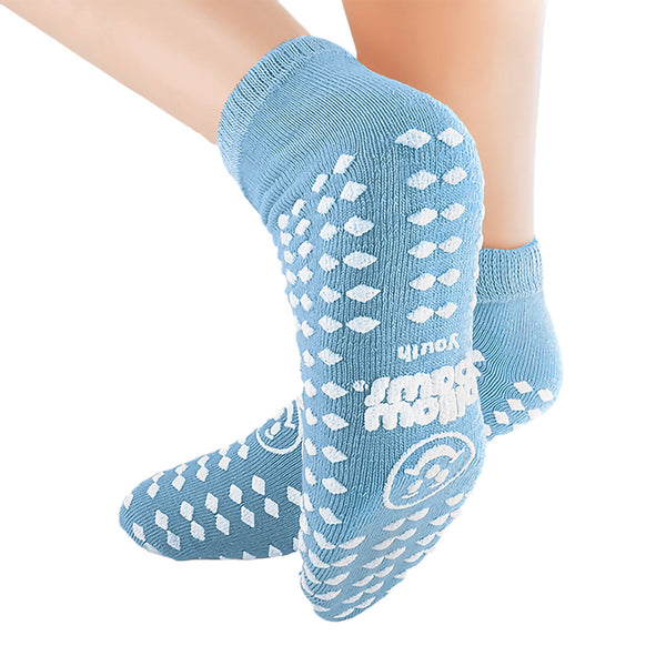 Pillow Paws® 360° Imprint Slipper Socks Unisex Child All Around Tread Single Patient Use Light Blue (483415_PR) 1/PR