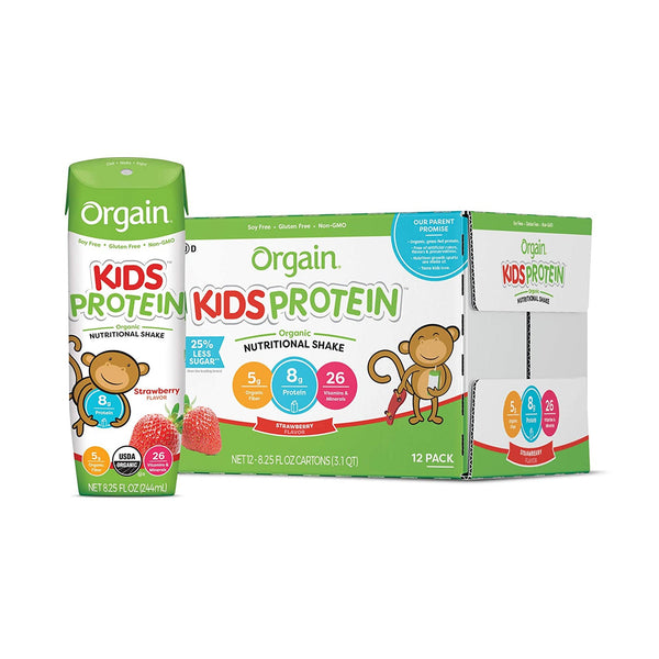 Orgain® Kids Protein™ Organic Nutritional Shake Pediatric Oral Supplement Strawberry Flavor 8.25 oz. Carton Liquid Organic (1104659_EA) 1/EA