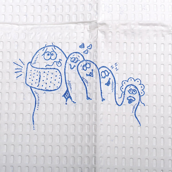 McKesson Procedure Towel 13 W X 18 L Inch White / Blue Cartoon Toes NonSterile (1069097_CS) 500/CS