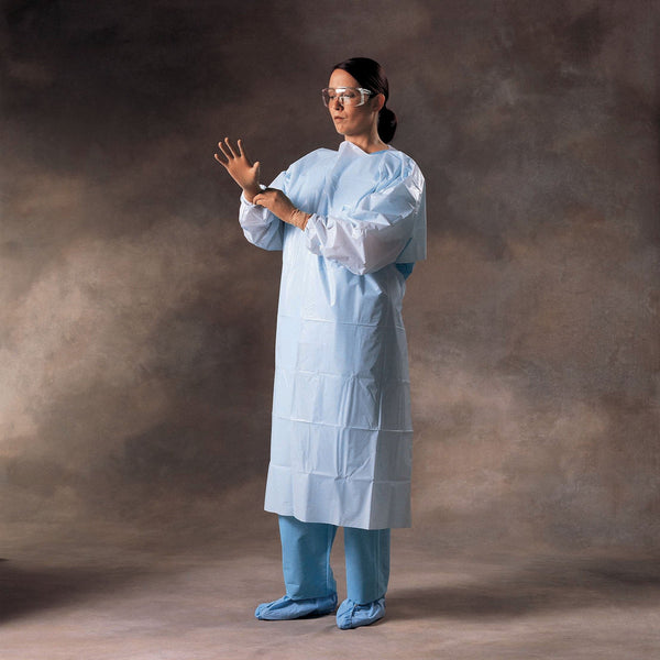 O&M Halyard Inc Protective Procedure Gown X-Large Blue NonSterile ASTM F1671 Disposable (447148_CS) 60/CS