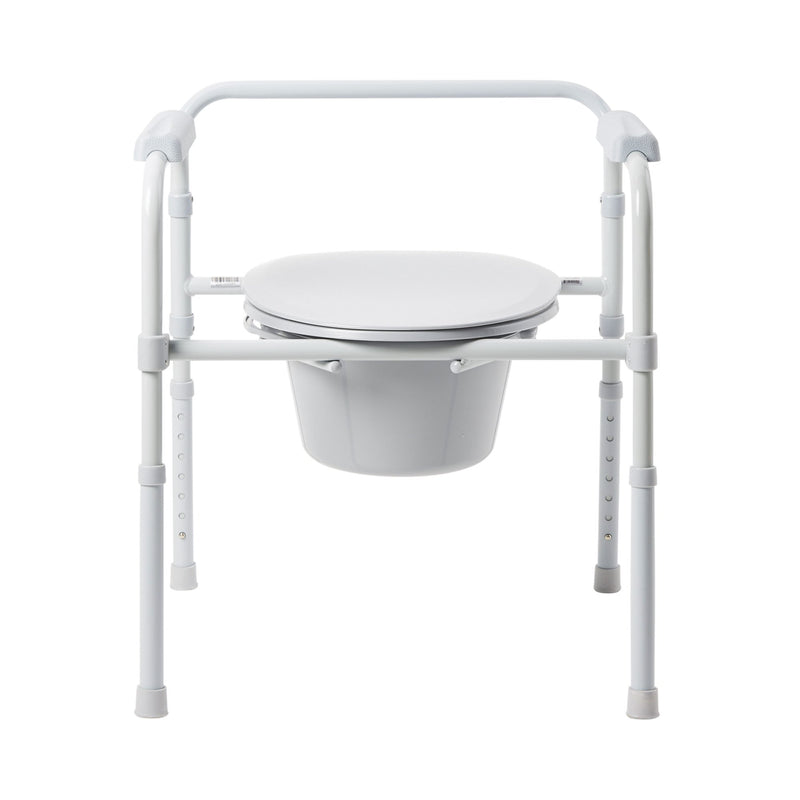 McKesson 3-in-1 Commode Chair Fixed Arms Steel Frame Back Bar 13-1/4 Inch Seat Width 350 lbs. Weight Capacity (1073633_CS) 4/CS
