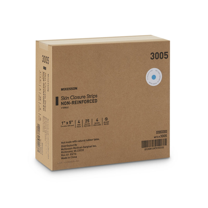 McKesson Skin Closure Strip 1 X 5 Inch Nonwoven Material Flexible Strip Tan (876304_CS) 100/CS