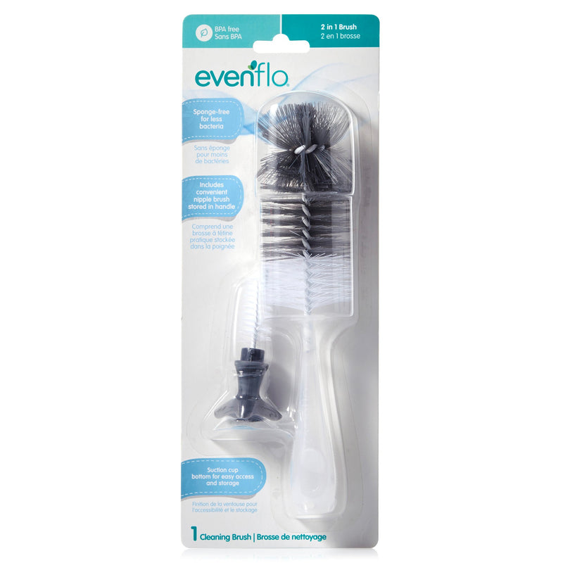 evenflo breast pump parts Evenflo 2-in-1 Baby Bottle / Nipple Brush Set, 1 Each
