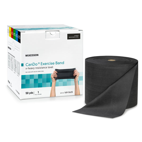 McKesson CanDo® Exercise Resistance Band Black 5 Inch X 50 Yard X-Heavy Resistance (1199542_EA) 1/EA