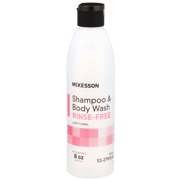McKesson Rinse-Free Shampoo and Body Wash 8 oz. Flip Top Bottle Light Floral Scent (877023_EA) 1/EA