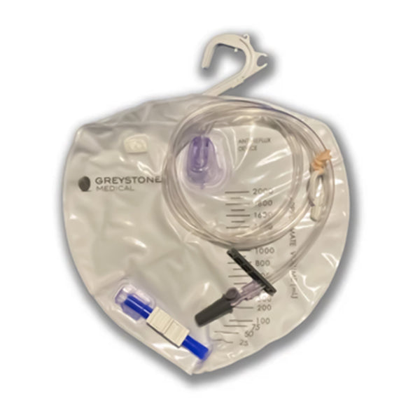 Greystone Medical Urinary Drain Bag Anti-reflux Valve Sterile 2,000 mL (1253855_EA) 1/EA
