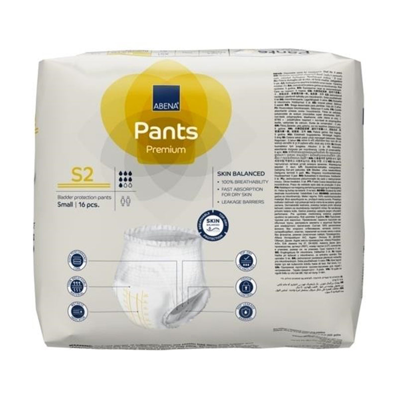 Abena® Premium Pants S2 Unisex Adult Absorbent Underwear Pull On with Tear Away Seams Small Disposable Heavy Absorbency (1218227_PK) 16/PK