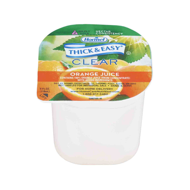 Thick & Easy® Thickened Beverage 4 oz. Portion Cup Orange Flavor Liquid IDDSI Level 2 Mildly Thick (732812_CS) 24/CS
