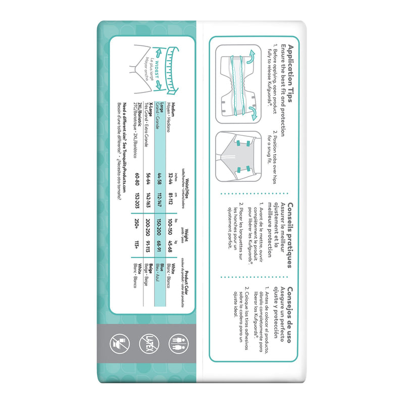 Tranquility® Essential Unisex Incontinence Brief Large Disposable Heavy Absorbency (1188955_CS) 72/CS