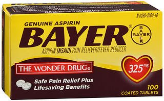 Bayer® Pain Relief 325 mg Strength Aspirin Tablet 100 per Box (1050109_BX) 100/BX