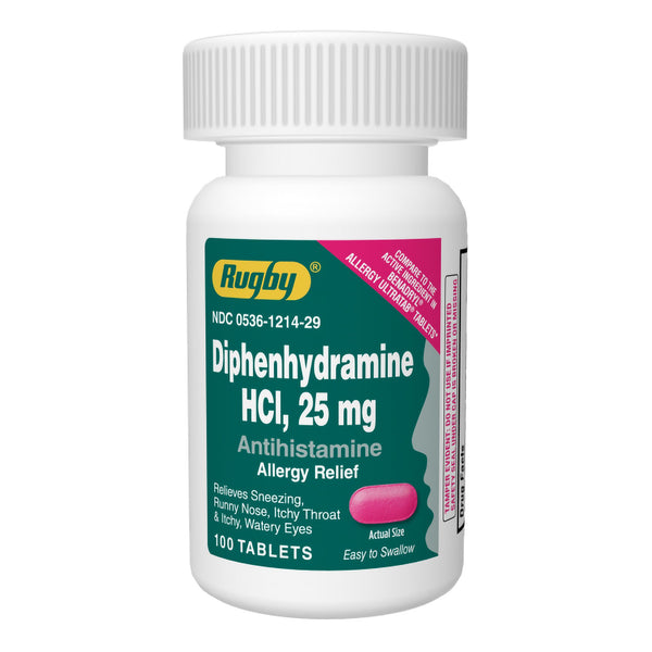 Major Pharmaceuticals Diphenhydramine HCl 25 mg Tablet 100 Tablets (1137738_BT) 1/BT