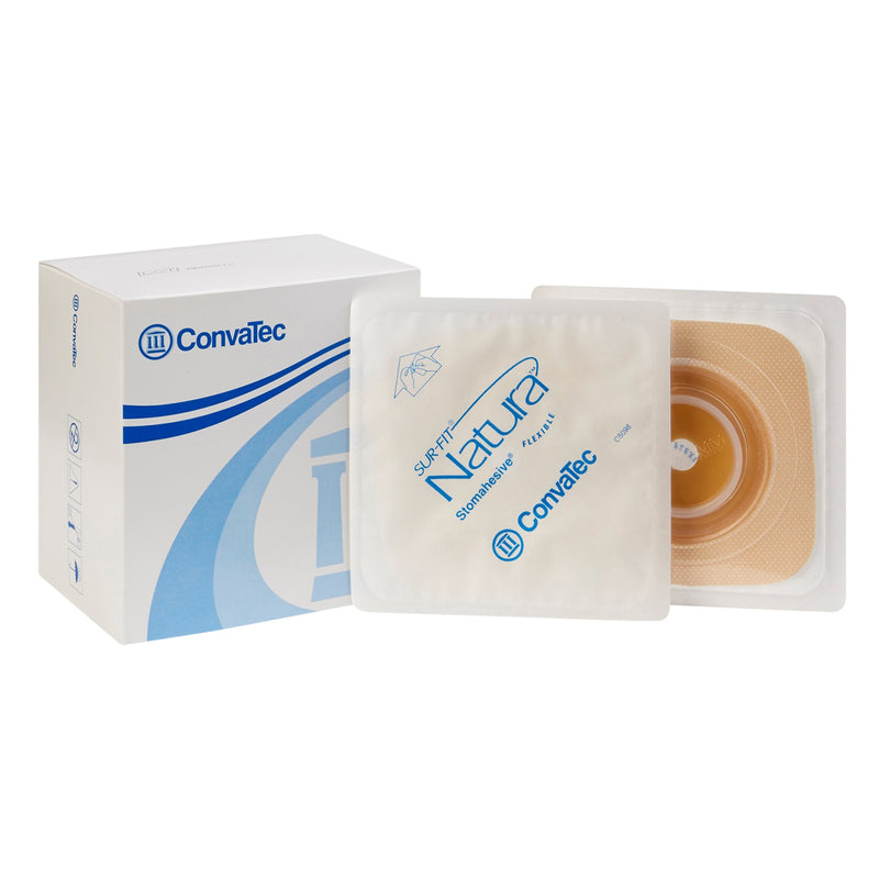 Sur-Fit Natura® Ostomy Barrier Trim to Fit, Standard Wear Stomahesive® Adhesive 38 mm Flange Sur-Fit® Natura® System Hydrocolloid Up to 7/8 Inch Opening 4 X 4 Inch (325400_EA) 1/EA