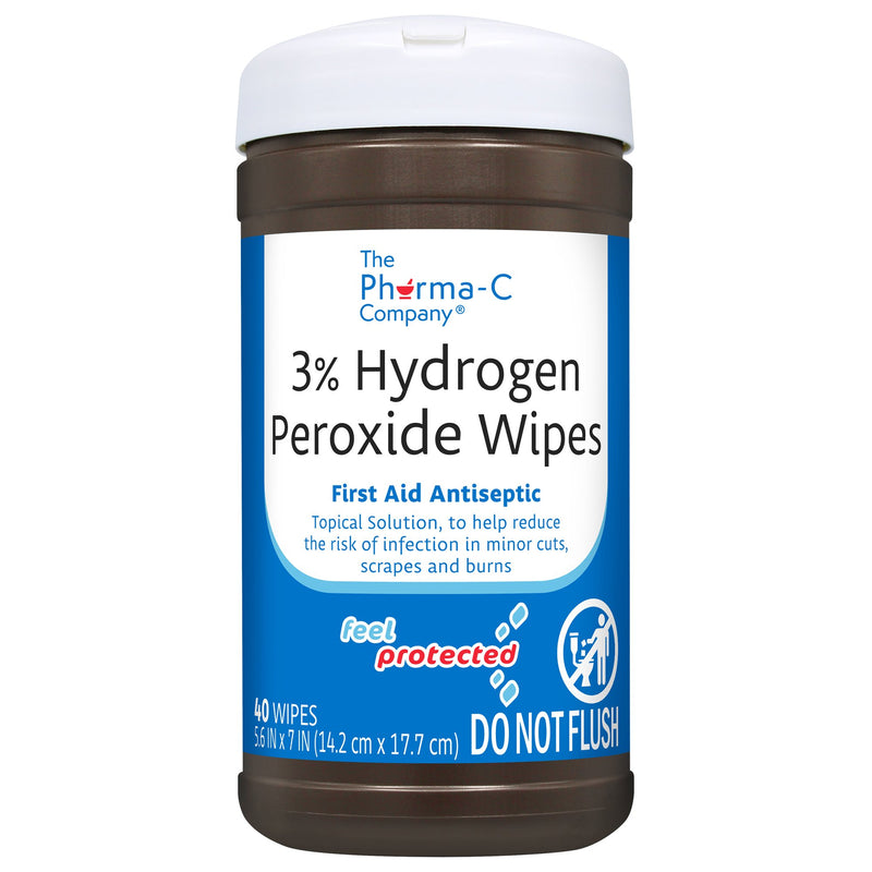 The Pharma-C Company® Antiseptic Skin Wipe Hydrogen Peroxide Towelette Canister (850602_PK) 1/PK