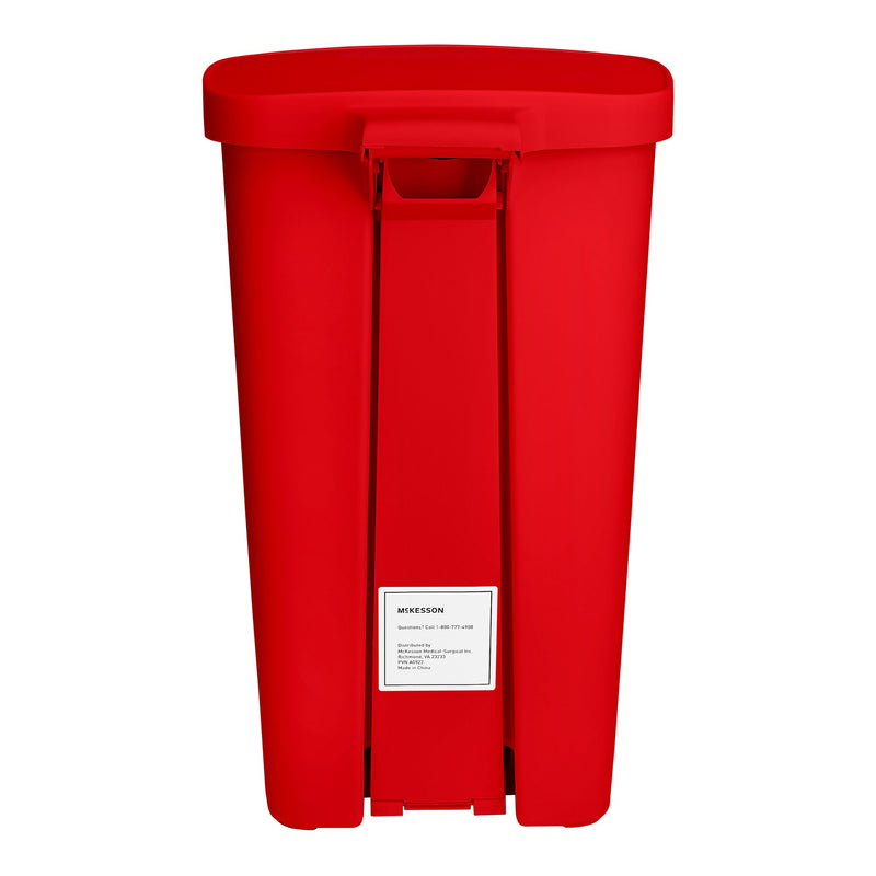 McKesson Trash Can 52 Quart / 13 gal. Red Plastic Rectangular (1223702_EA) 1/EA