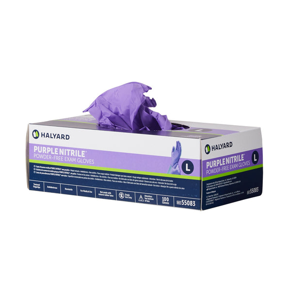 Purple Nitrile® Exam Glove Large NonSterile Nitrile Standard Cuff Length Textured Fingertips Purple Chemo Tested (365062_BX) 100/BX