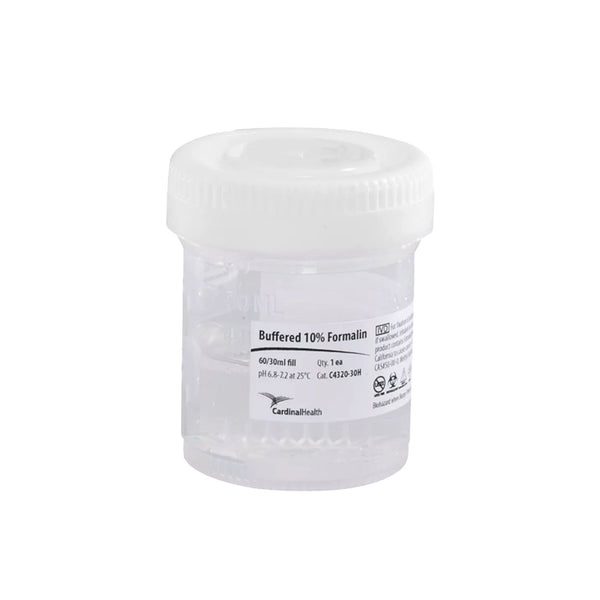 Handi Pack Prefilled Formalin Container 30 mL Fill in 60 mL (2 oz.) Screw Cap Warning Label / Patient Information NonSterile (1006103_CS) 4/CS
