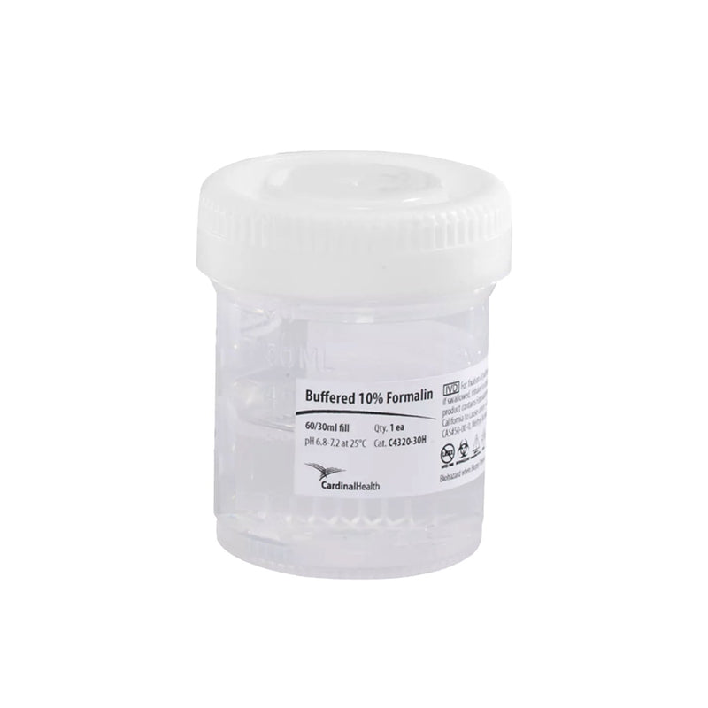 Handi Pack Prefilled Formalin Container 30 mL Fill in 60 mL (2 oz.) Screw Cap Warning Label / Patient Information NonSterile (1006103_CS) 4/CS