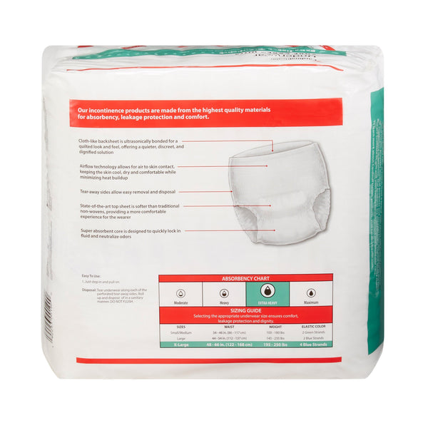 Sure Care™ Ultra Unisex Adult Absorbent Underwear Pull On with Tear Away Seams X-Large Disposable Heavy Absorbency (959987_CS) 56/CS