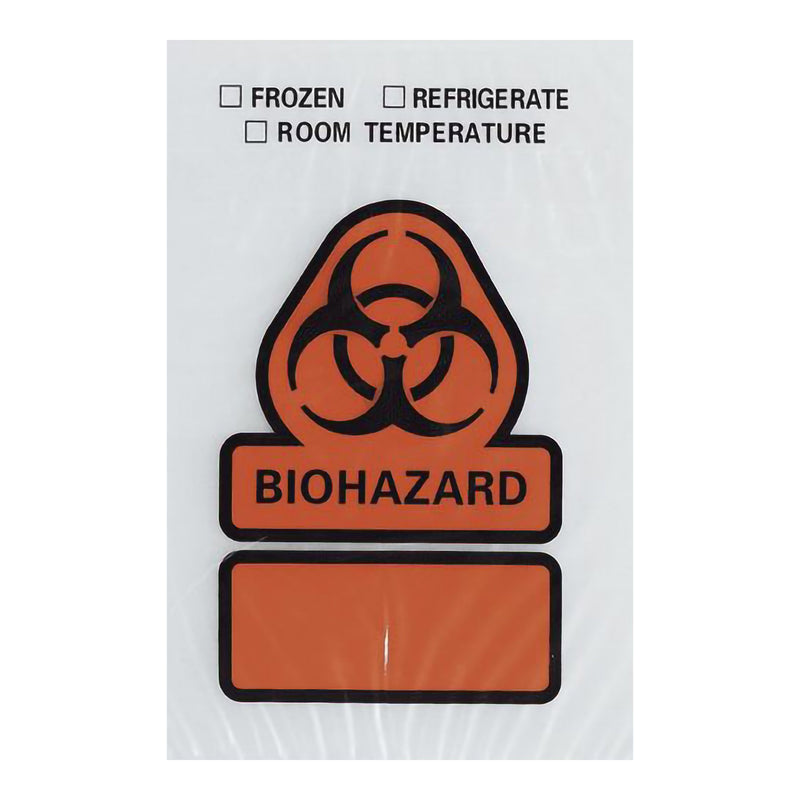 ASP Global LLC Specimen Transport Bag with Document Pouch 6 X 9 Inch Zip Closure Biohazard Symbol / Storage Instructions NonSterile (372075_CS) 1000/CS