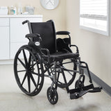 McKesson Lightweight Wheelchair Dual Axle Desk Length Arm Swing-Away Footrest Black Upholstery 16 Inch Seat Width Adult 300 lbs. Weight Capacity (1065282_EA) 1/EA