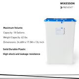 McKesson Prevent® Pharmaceutical Waste Container White Base 24-3/5 H X 17-3/10 W X 13 L Inch Vertical Entry 18 Gallon (1011863_CS) 7/CS