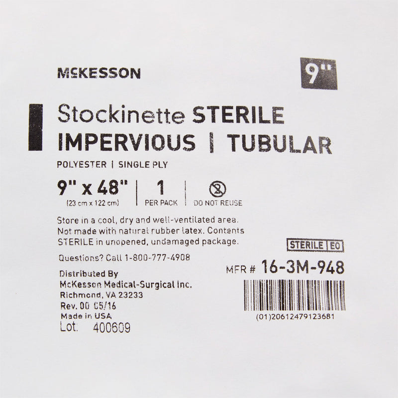 McKesson Surgical Stockinette Impervious / Tubular 9 W X 48 L Inch Sterile (460836_EA) 1/EA