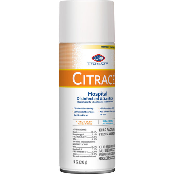 Clorox Healthcare® Citrace® Hospital Surface Disinfectant / Sanitizer Alcohol Based Aerosol Spray Liquid 14 oz. Can Citrus Scent NonSterile (156486_CS) 12/CS