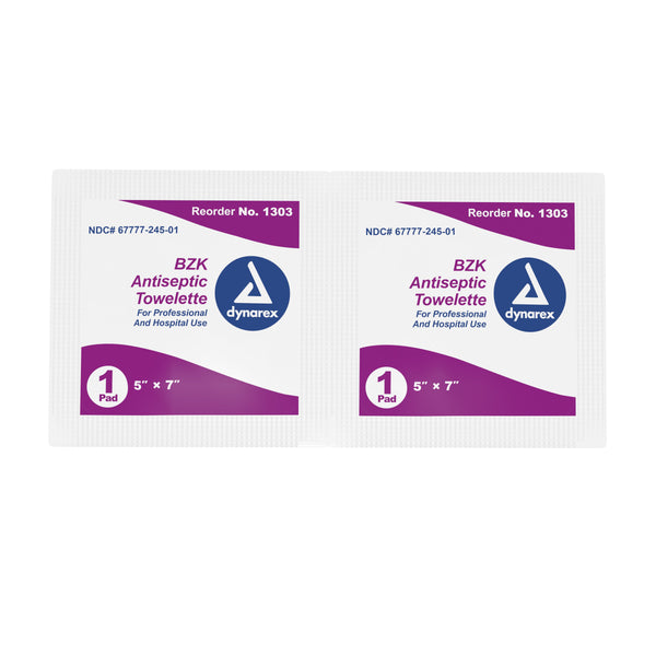 Dynarex® Antiseptic Skin Towelette Individual Packet Scented 100 Count (670150_BX) 1/BX