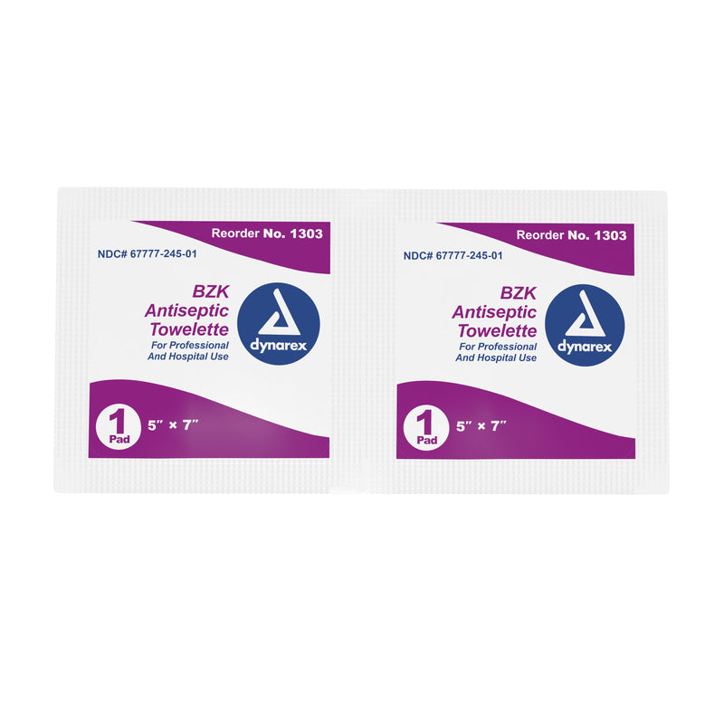 Dynarex® Antiseptic Skin Towelette Individual Packet Scented 100 Count (670150_BX) 1/BX