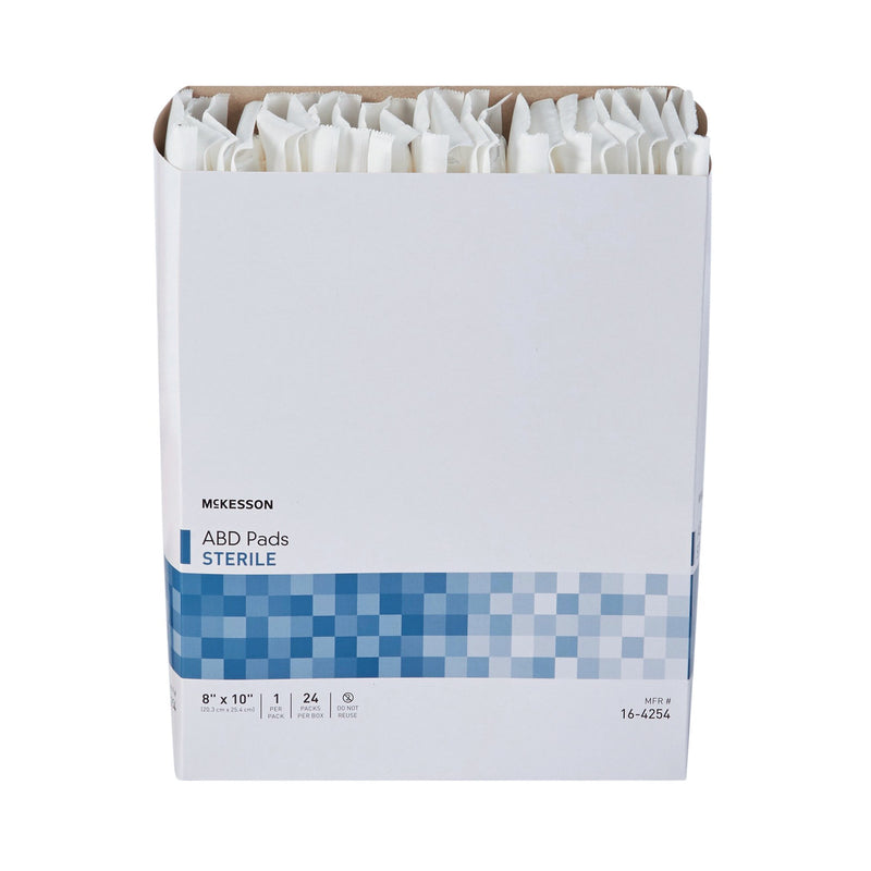 McKesson Abdominal Pad 8 X 10 Inch Sterile 1 per Pack (446059_BX) 24/BX