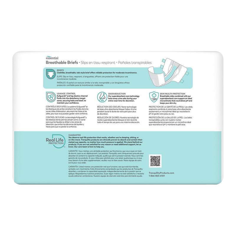 Tranquility® Essential Unisex Incontinence Brief Medium Disposable Moderate Absorbency (884706_BG) 25/BG