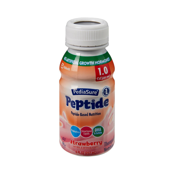PediaSure® Peptide 1.0 Cal Pediatric Oral Supplement Strawberry Flavor 8 oz. Bottle Liquid Peptide Malabsorption / Maldigestion (1143668_CS) 24/CS