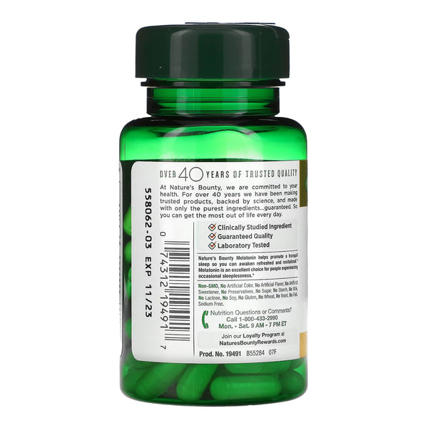 Nature's Bounty® Natural Sleep Aid 60 per Bottle Capsule 10 mg Strength (1231640_BT) 1/BT