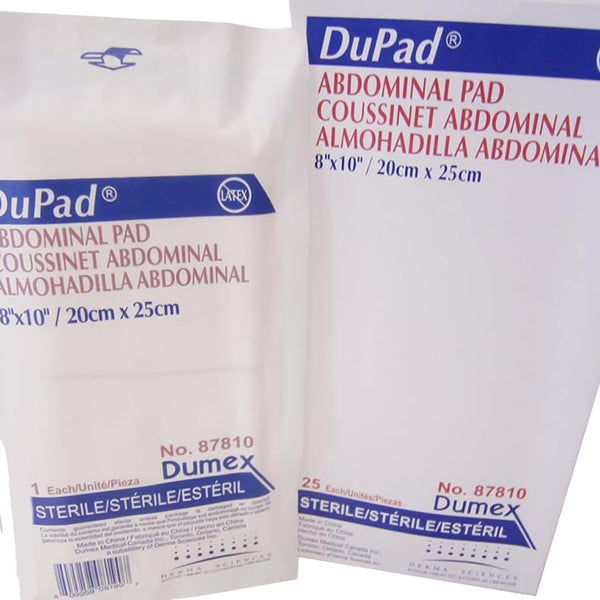 DuPad® Abdominal Pad 8 X 10 Inch 1-Ply Sterile 1 per Pack (645799_EA) 1/EA